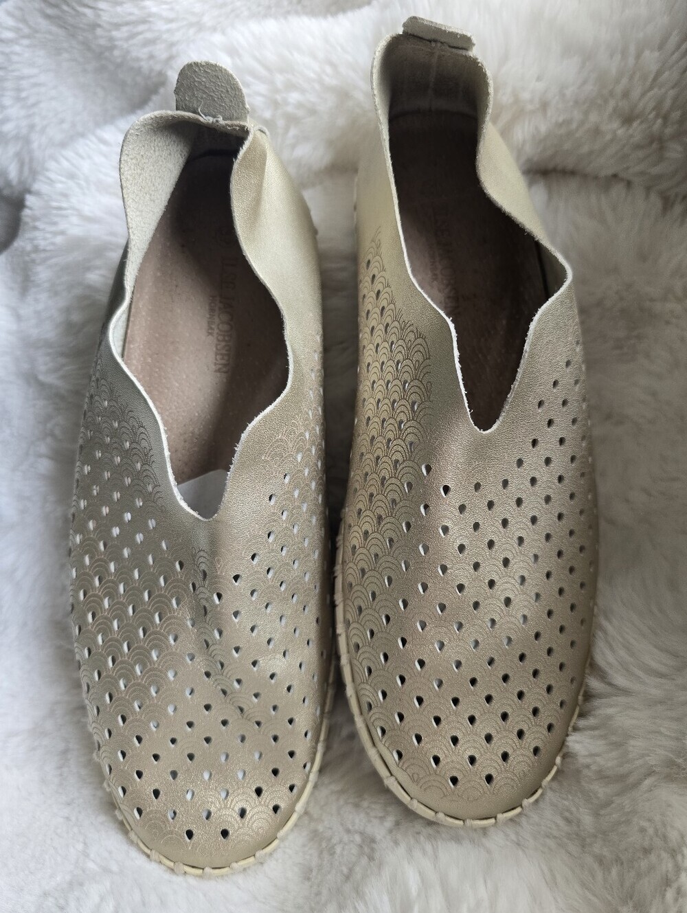 Ilse Jacobsen HORNBAEK, Women's Tulip Flat , Metallic Platin (Gold), Size 37 - Picture 4 of 9